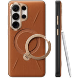 Torras Samsung Galaxy S26 Ultra Cover Ostand Q3 Vegskin Amber Brown