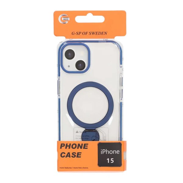 iPhone 15 Cover Ringholder MagSafe Blå