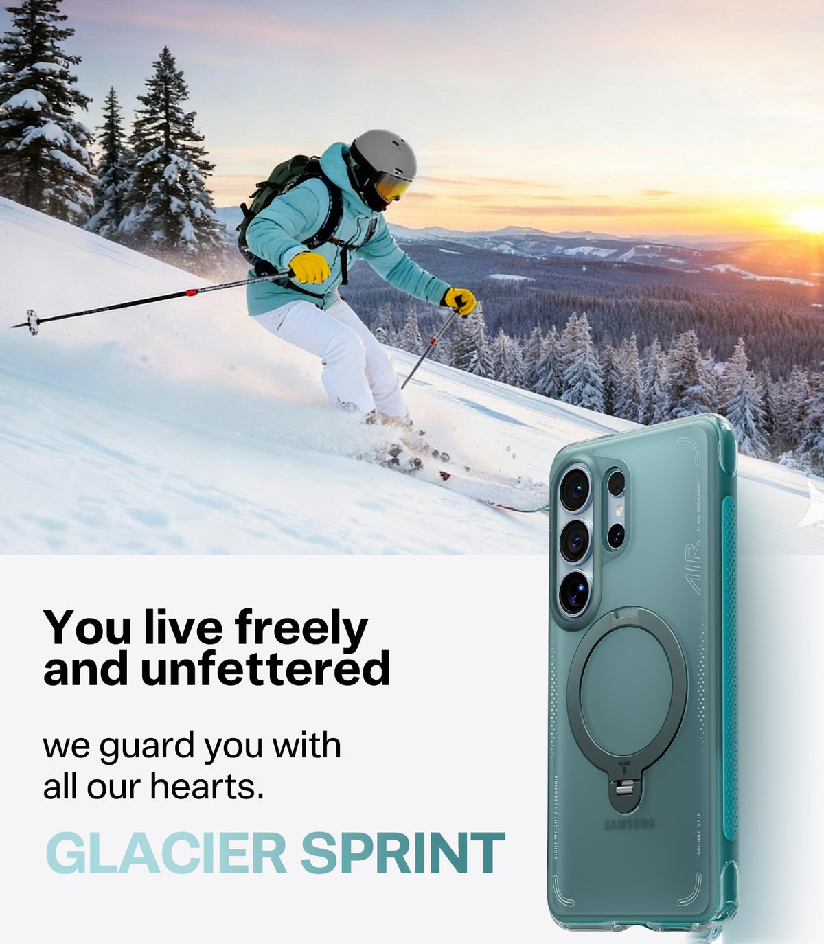 Torras Samsung Galaxy S26 Ultra Cover Ostand Q3 Air Glacier Sprint
