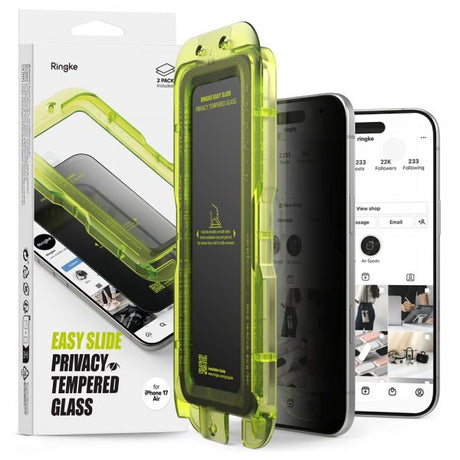 Ringke iPhone Air Skærmbeskyttelse Easy Slide Privacy 2-pak