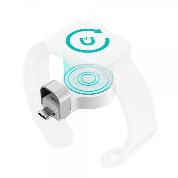 Hama Apple Watch-oplader med USB-C-stik Hvid