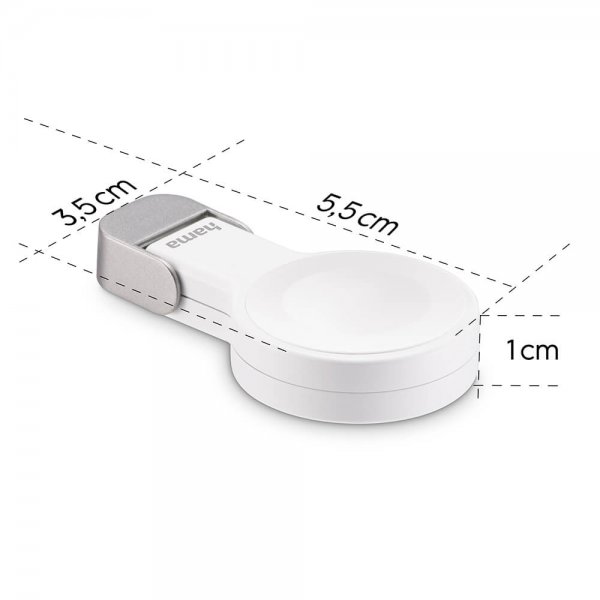 Hama Apple Watch-oplader med USB-C-stik Hvid