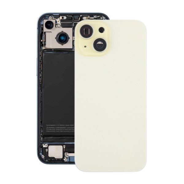 iPhone 15 Bagside Glas med Magnet og Kameralinse - Gul