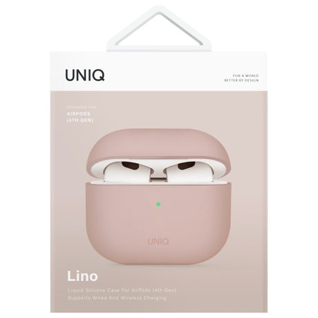 UNIQ AirPods 4 Cover Lino Rosa
