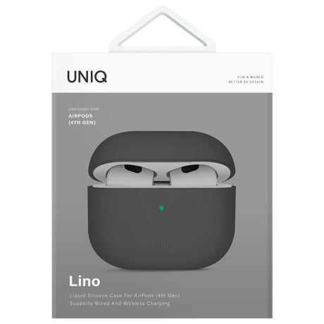 UNIQ AirPods 4 Cover Lino Grå