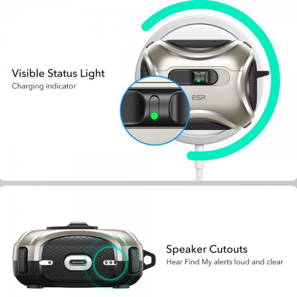 ESR AirPods Pro 3 Cover Cyber FlickLock MagSafe Sølv