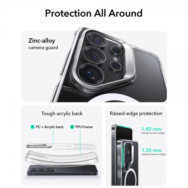 ESR Samsung Galaxy S26 Ultra Cover Classic Hybrid Kickstand MagSafe Transparent