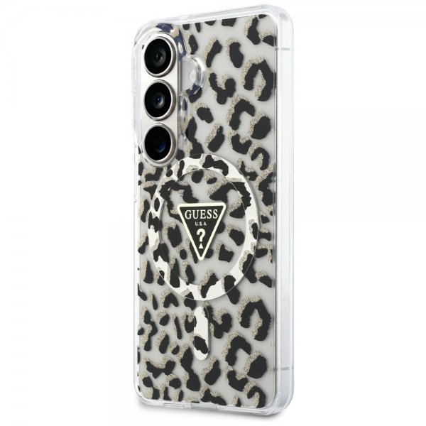 Gæt Samsung Galaxy S26 Cover Leopard Print MagSafe Sort Hvid