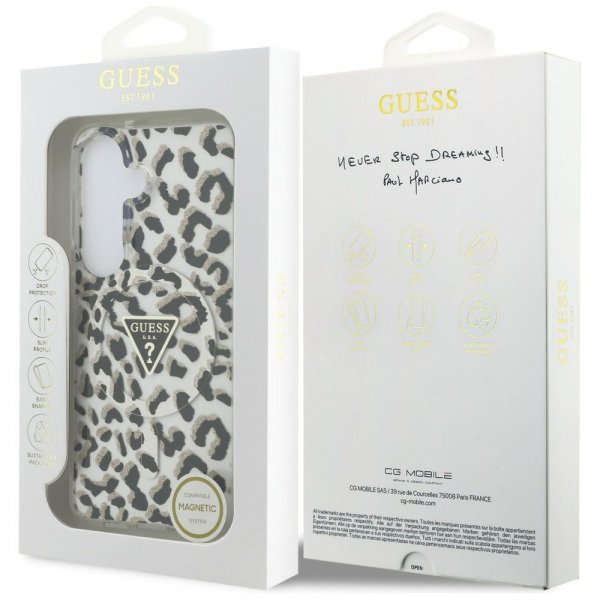 Gæt Samsung Galaxy S26 Cover Leopard Print MagSafe Sort Hvid