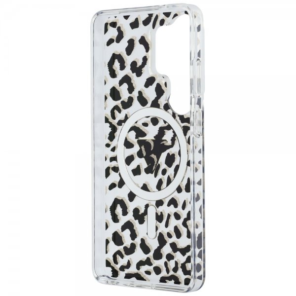 Guess Samsung Galaxy S26 Ultra Cover Leopard Print MagSafe Sort Hvid