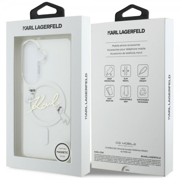 Karl Lagerfeld Samsung Galaxy S26 Plus Cover Script MagSafe Transparent