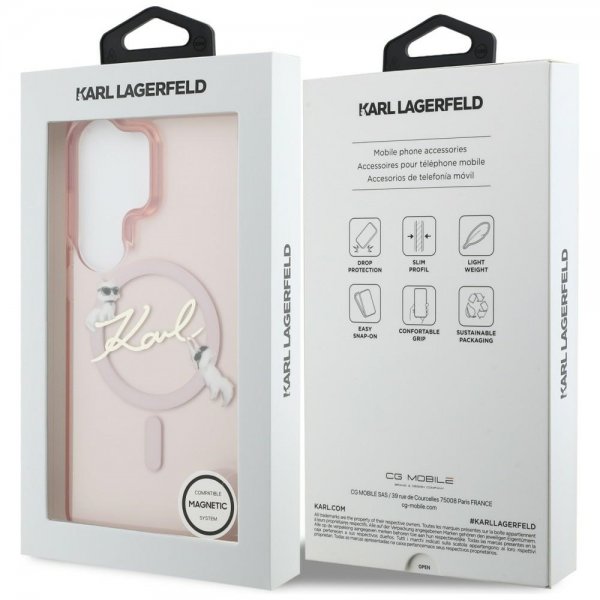 Karl Lagerfeld Samsung Galaxy S26 Ultra Cover Script MagSafe Pink