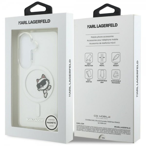 Karl Lagerfeld Samsung Galaxy S26 Plus Cover Choupette Peekaboo MagSafe Transparent