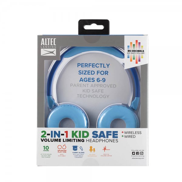 Altec Lansing Høretelefoner Børn Trådløs 2i1 On-Ear Blå