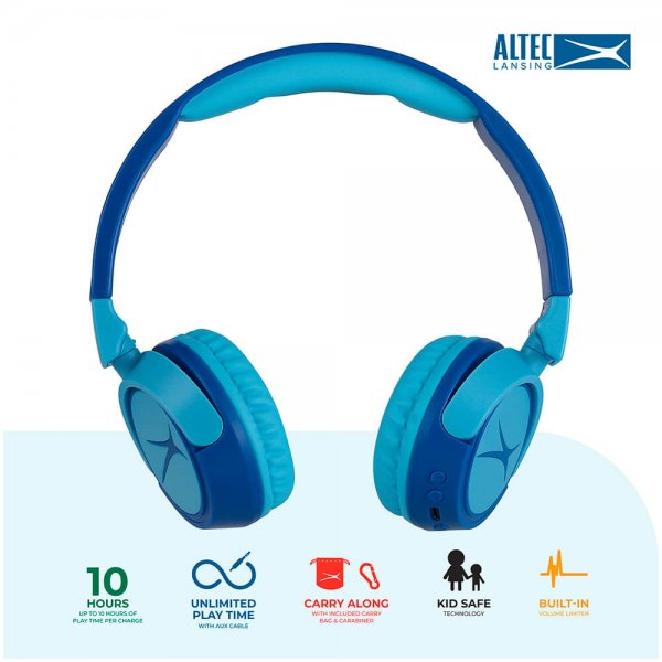 Altec Lansing Høretelefoner Børn Trådløs 2i1 On-Ear Blå