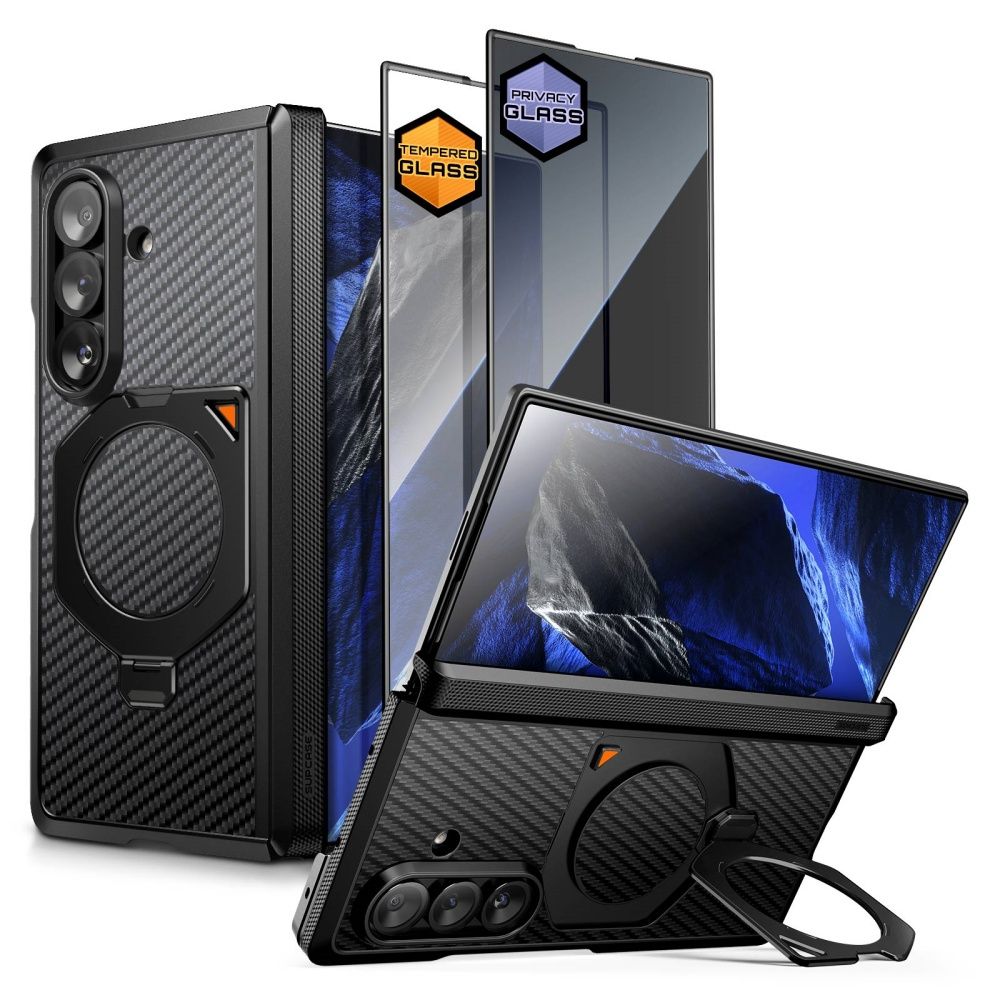 Supcase Samsung Galaxy Z Fold 8 Ultra Cover Aero MagSafe Kulfiber Sort