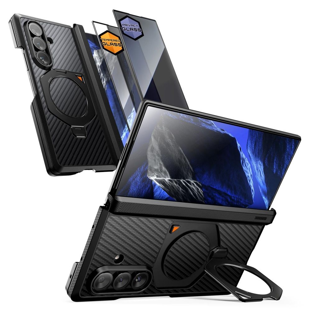 Supcase Samsung Galaxy Z Fold 8 Ultra Cover Aero MagSafe Kulfiber Sort