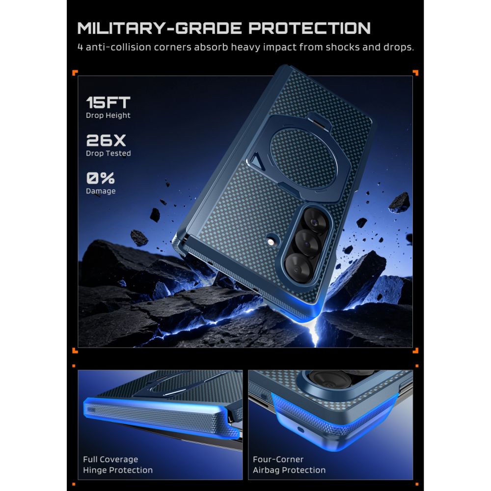 Supcase Samsung Galaxy Z Fold 8 Ultra Cover Aero MagSafe Blå