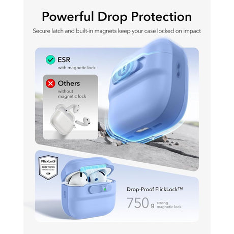 ESR AirPods 4/5 Cover Pulse FlickLock HaloLock Blå