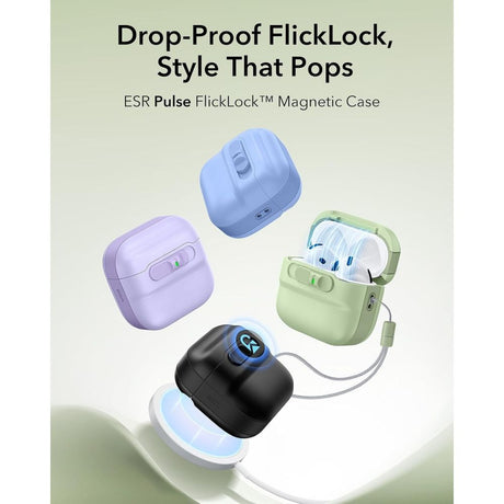 ESR AirPods 4/5 Cover Pulse FlickLock HaloLock Grøn