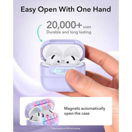 ESR AirPods 4/5 Cover Pulse FlickLock HaloLock Lilla
