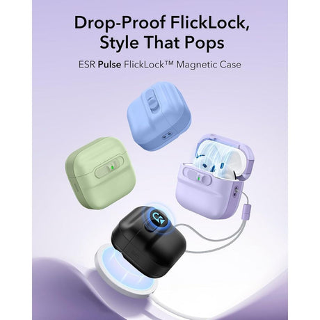 ESR AirPods 4/5 Cover Pulse FlickLock HaloLock Lilla