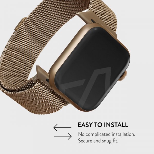 Burga Apple Watch 38/40/41/42mm Rem Metal Mesh Guld