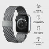 Burga Apple Watch 44/45/46mm/Ultra 49mm Rem Metal Mesh Sølv