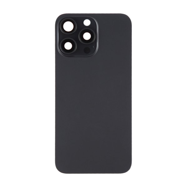 iPhone 15 Pro Max Bagside Glas med Magnet og Kameralinse - Sort Titanium