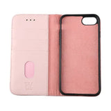 Rvelon iPhone 7/8/SE Cover Ægte læder Kortlomme Rosa