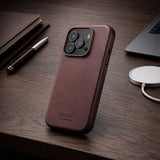 Mujjo iPhone 17 Pro Cover Fuld Læder MagSafe Bronze Red