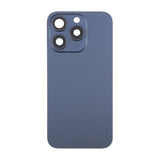 iPhone 15 Pro Max Bagside Glas med Magnet og Kameralinse - Blå Titanium