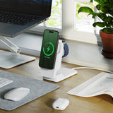 Alogic Matrix Ultimate 3-in-1 Trådløs oplader med Powerbank MagSafe Hvid