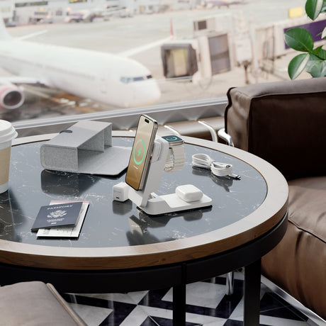 Alogic Matrix Ultimate 3-in-1 Trådløs oplader med Powerbank MagSafe Hvid