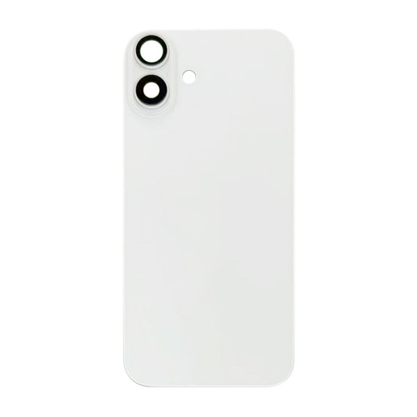 iPhone 16 Bagside Glas med Magnet og Kameralinse - Hvid