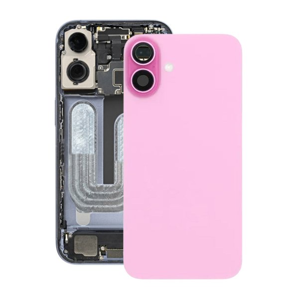 iPhone 16 Plus Bagside Glas med Magnet og Kameralinse - Rosa