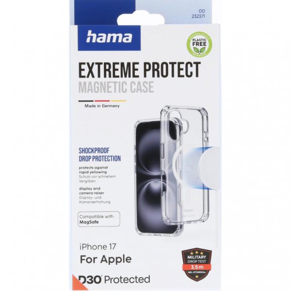 Hama iPhone 17 Cover Extreme Protect MagSafe Klar