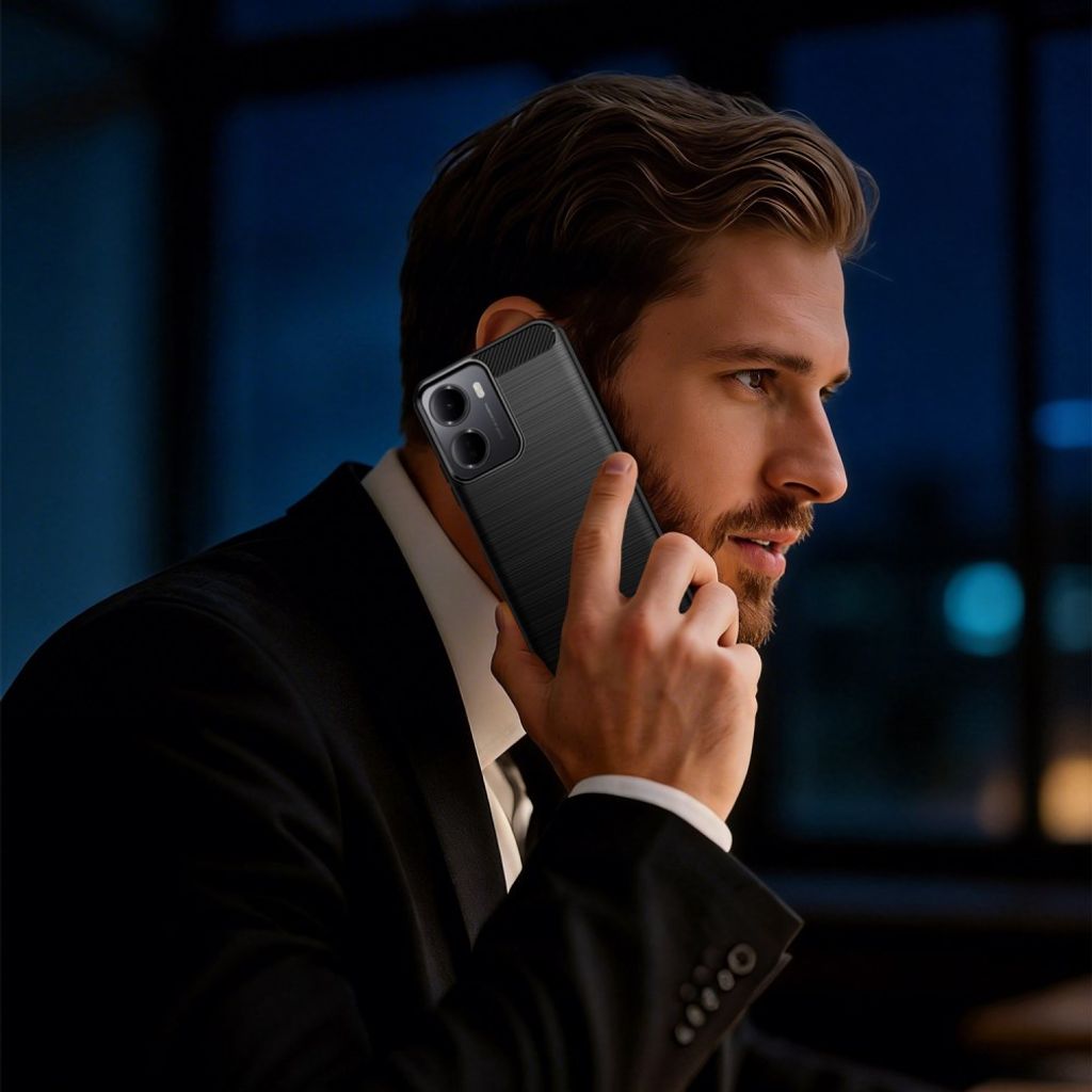 Xiaomi Redmi A7 Pro Cover Børstet Kulfiber Tekstur Sort