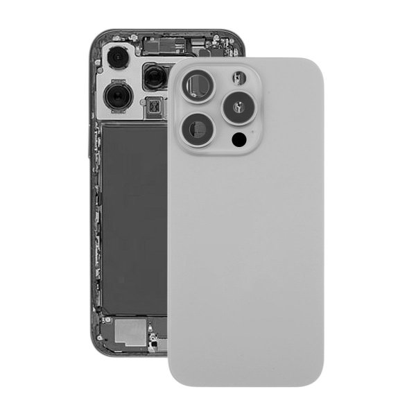 iPhone 16 Pro Bagside Glas med Magnet og Kameralinse - Naturlig Titanium