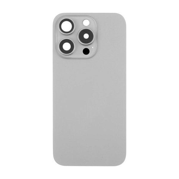 iPhone 16 Pro Max Bagside Glas med Magnet og Kameralinse - Naturlig Titanium