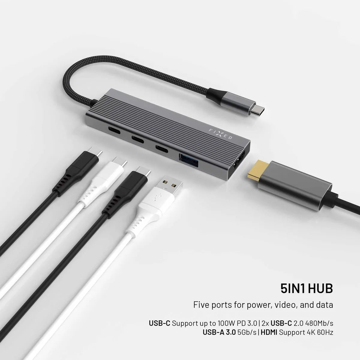 Fixed USB-hub Hub Core 5in1 4K/60Hz 100W