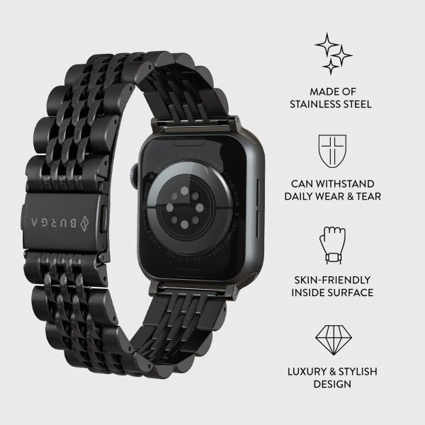 Burga Apple Watch 38/40/41/42mm Rem Metal Sort