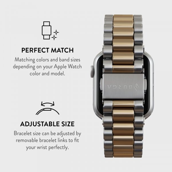Burga Apple Watch 38/40/41/42mm Rem Metal Sølv Guld