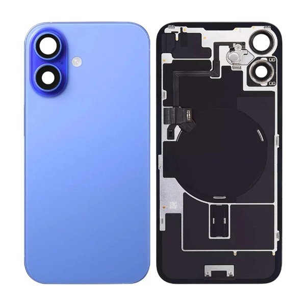 iPhone 16 Plus Bagside Glas med smådele - Gul