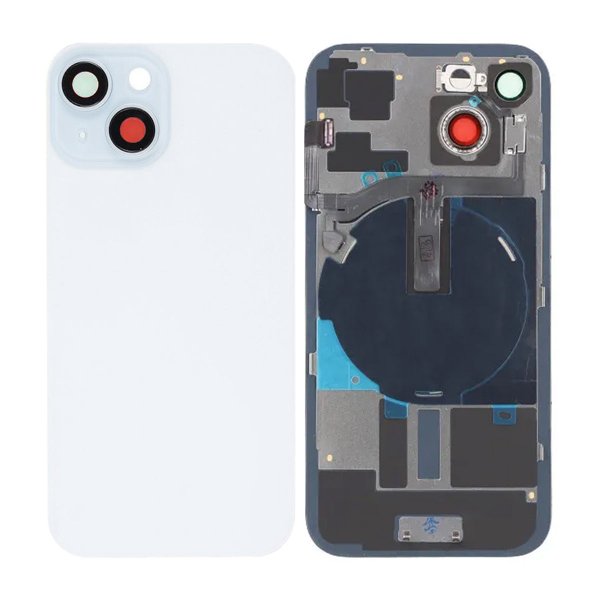 iPhone 15 Bagside Glas med smådele - Hvid