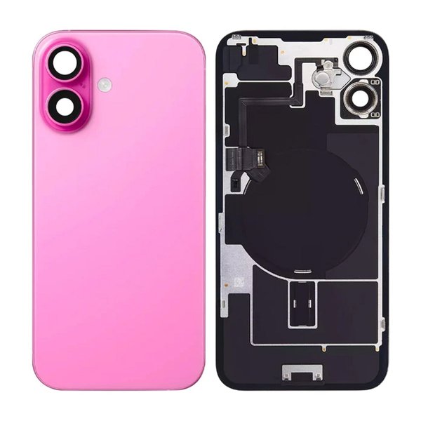 iPhone 16 Bagside Glas med smådele - Rosa