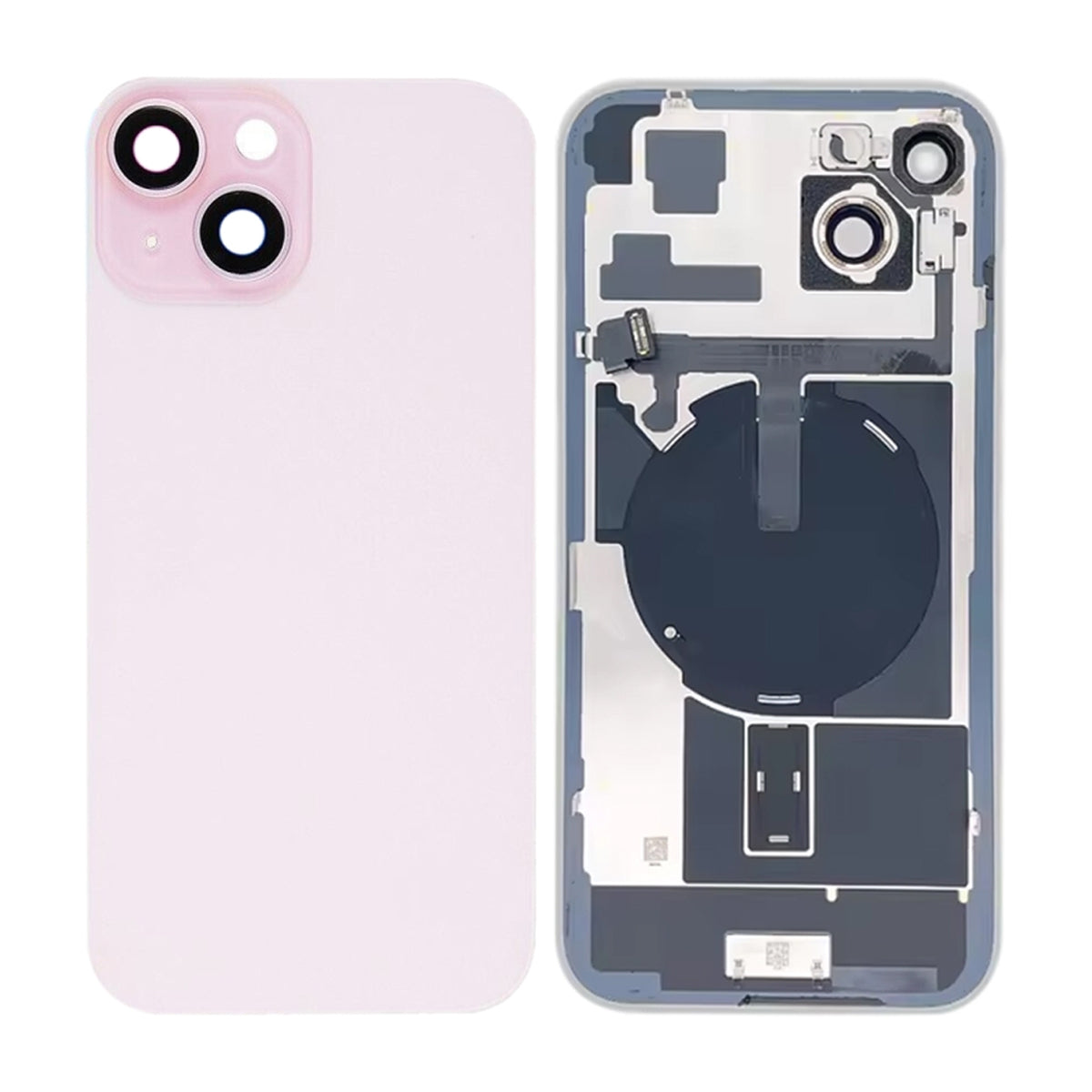 iPhone 15 Plus-bagglas med små dele – Lyserød