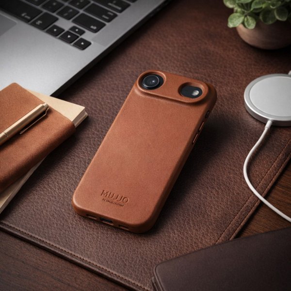 Mujjo iPhone Air Skal Full Leather Cover MagSafe Tan