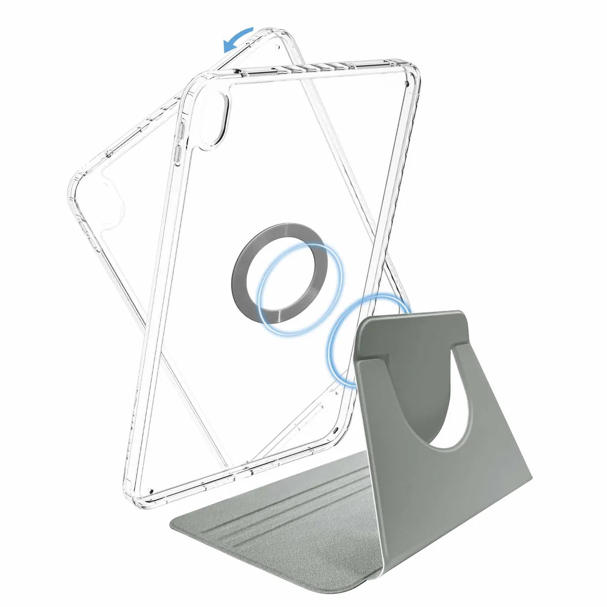 X2O iPad 10.9 (gen 10)/iPad 11 (A16) Etui 2in1 Mag Folio 360 Grå