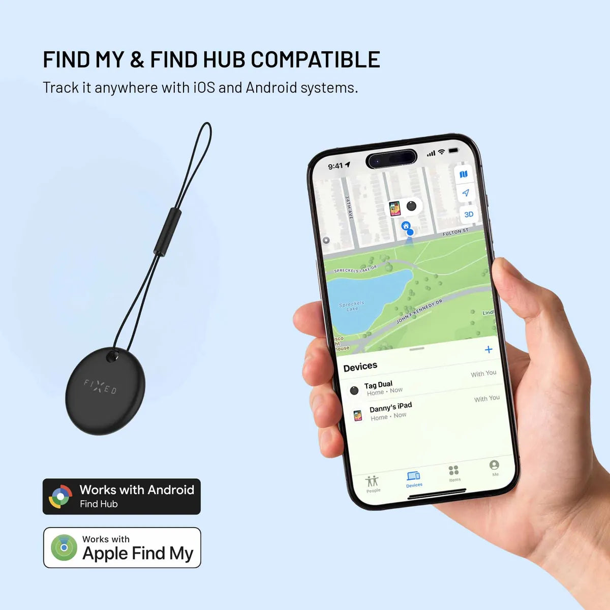 Fixed Tag Dual Smart Tracker for Apple & Android Sort